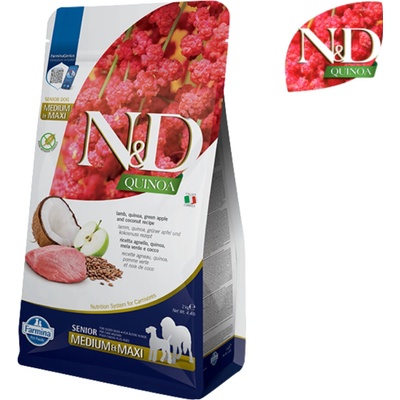 N&D Quinoa Dog Senior Medium & Maxi Grain Free Lamb Green Apple & Coconut 7 kg