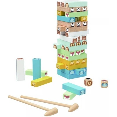 Tooky Toy Играчки Tooky: Дървени конструктори с животни (TY704N)