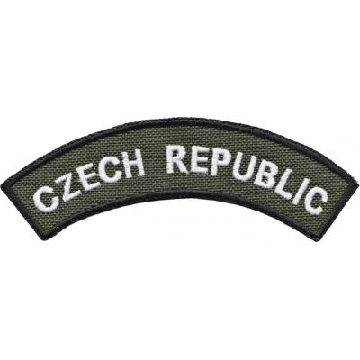 Nášivka domovenka CZECH REPUBLIC oliv - bílý text