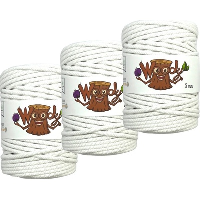 Woody Crafts 3x Woody 5 mm – Bílá (100m)