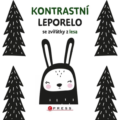 Kontrastní leporelo se zvířátky z lesa