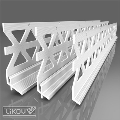 LIKOV Lišta ukončovací s okapnicí P-B PVC pro omítku tl. 14mm délka 2,5m