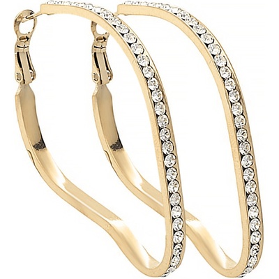 MPM Dámské ocelové kruhové náušnice 6986, 56 mm - pozlacené