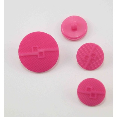 Gombík so spodným prišitím - ostro ružový - priemer 1,4 cm