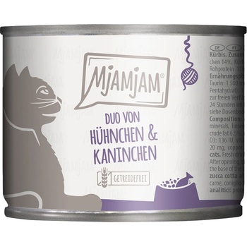 MjAMjAM Duo šťavnaté kuracie mäso a králik s dusenou tekvicou 6 x 200 g