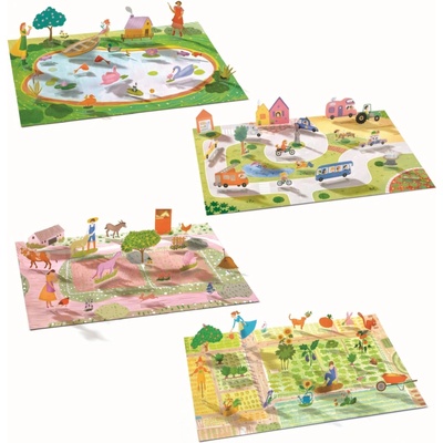 Djeco 3D samolepkový set stickers farma uni