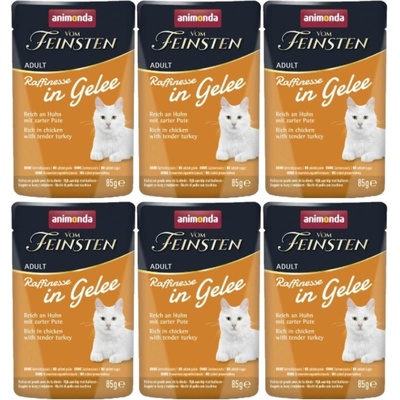 Animonda Vom Feinsten Raffinesse In Gelee kura & morčacie v želé 6 x 85 g