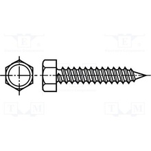 BOSSARD 1472909 Vrut; 6,3x13; Hlava: šestihranná; není; 10mm; kalená ocel; zinek