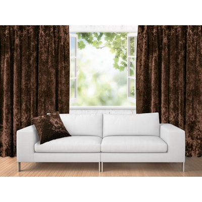 Biante Dekoračný zamatový záves Diana DI-004 Tmavo hnedý 145x140 cm