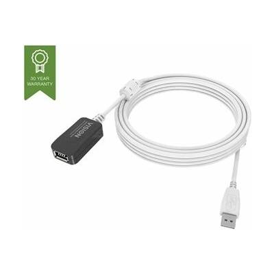 Vision TC 5MUSBEXT+ Techconnect - Prodlužovací šňůra USB - USB (F) do USB (M) - USB 2.0 5m bílý