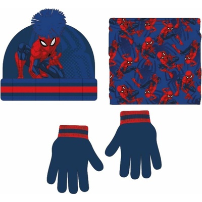 Zimný set čiapka, nákrčník, rukavice Spiderman