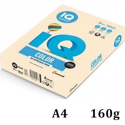 Papír IQ Color A4 160g CR20 pastelová chamois 250listů