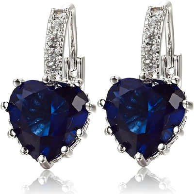 HARAHU Обеци Silver Heart - Тъмносини KP25919 (25919)