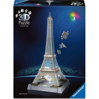 Ravensburger 3D пъзел Ravensburger от 216 части - Айфеловата Кула със Светлини (12008024)