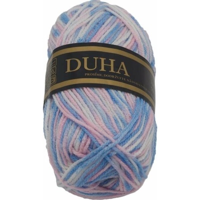 Duha 50g - 050 bílá, modrá, růžová