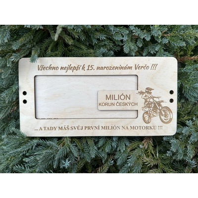 Dřevěná kazeta na peníze - MILIÓN - MOTOCROSS