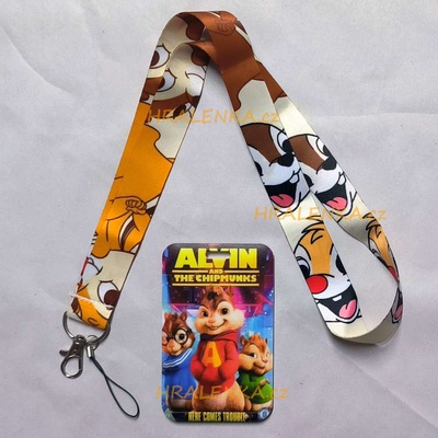 Šňůrka na krk s cedulkou Alvin a Chipmunkové