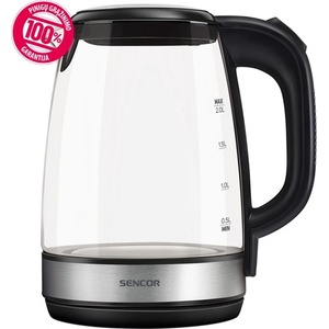 Sencor Стъклен чайник sencor swk 2080bk, 2l, 2200w, черен (swk 2080bk) Електрически кани