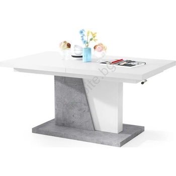 Mazzoni Разтегателна маса nino с повдигащ плот, бяла/сив бетон (mz0085)