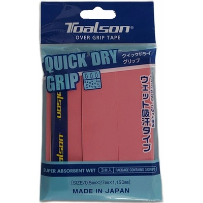 Toalson Quick Dry Over Grip 3ks pink