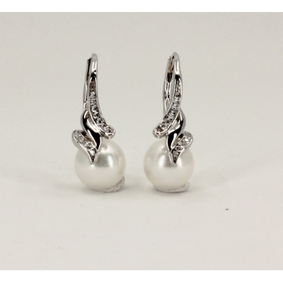 Mýl stříbrné visací náušnice perly 312965001