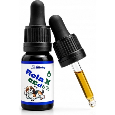 RelaX CBD Olej do misky pro psy a kočky 6% THC-0% bezpečný 10 ml