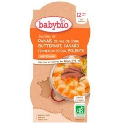 Babybio Pastiňák s máslovou dýni kachnou a polentou 2 x 200 g