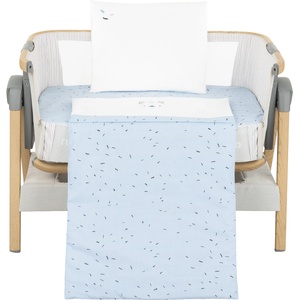Kikkaboo Бебешки спален комплект за мини-кошара 3ч Bear with me Blue (41101030161) - bebetabg