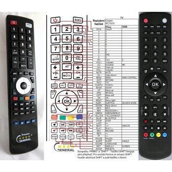 GENERAL HYUNDAI RC1910, TVL19925LEDDR, TVL22555LEDRR, TVL32138, TVL32925LEDR, 22LE6580E, DLH32127MP4CR - съвместимо дистанционно управление на марката General (RC1910, TVL19925LEDDR, TVL22555LEDRR, TVL32138, TVL32925LEDR, 22LE6580E, DLH32127MP4CR)