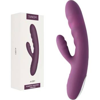 Image 1 of Тласкащ вибратор с клитор стимулатор - 18, 6см. - Avery Lilac (SVAKOM0193)