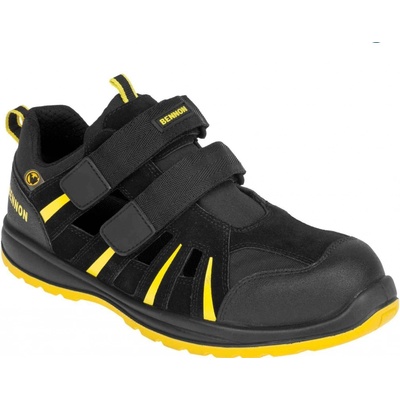 Bennon RIBBON S1 ESD sandál Černo-žlutá – Zboží Dáma