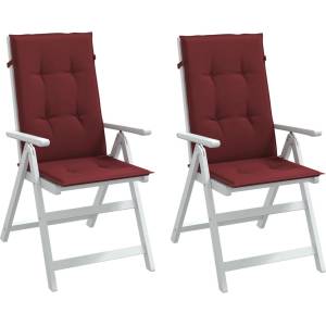 vidaXL Възглавници за стол 2 бр меланж виненочервени 120x50x4 см плат (4002439)