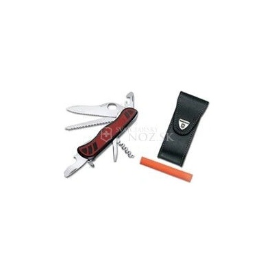 Victorinox Forester One Hand, čierne puzdro, brúsny kameň
