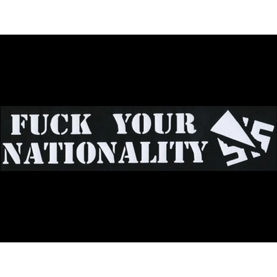 Zádovka FUCK YOU NATIONALITY nápis
