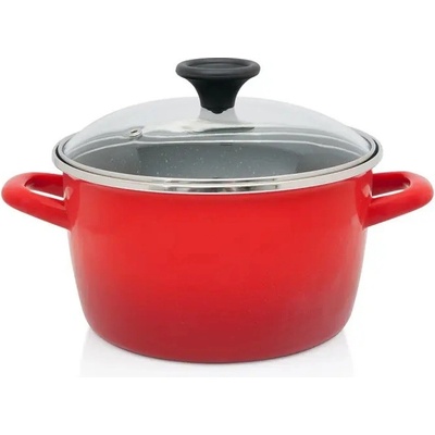 Metalac Granite induction Hrnec 20 cm s poklicí 3,5 l červený