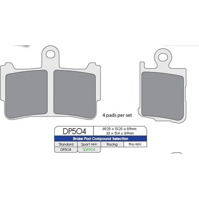 Destičky brzdové DP504 - DP BRAKES směs Premium Sinter OEM (balení 4 ks) DP504