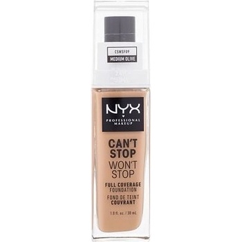 NYX Professional Makeup Can't Stop Won't Stop 24 hour Foundation Vysoce krycí make-up 09 Medium Olive 30 ml