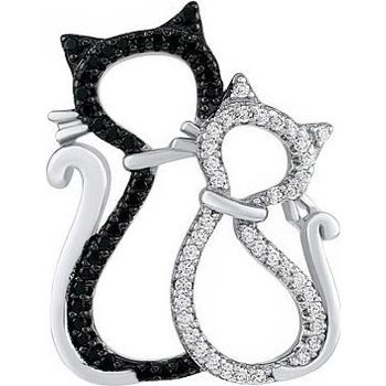SILVEGO Strieborný prívesok Persie v tvare mačiek s Brilliance Zirconia MW13947P