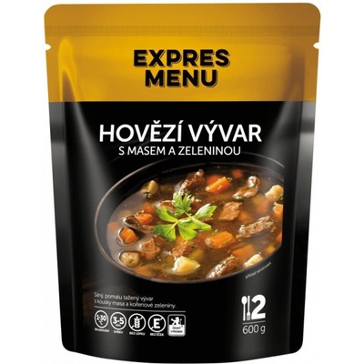 Expres Menu Hovězí vývar s masem a se zeleninou 600 g – Zbozi.Blesk.cz