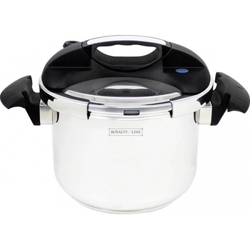 Royalty Line Тенджера под налягане Royalty Line RL-PS6L, 6 л, 80 kPa, Неръждаема стомана, Предпазен клапан, Мерителна скала, Индукция, Сребрист (RL-PS6L)