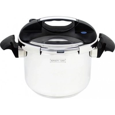 Royalty Line Тенджера под налягане Royalty Line RL-PS6L, 6 л, 80 kPa, Неръждаема стомана, Предпазен клапан, Мерителна скала, Индукция, Сребрист (RL-PS6L)