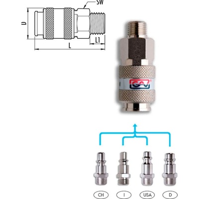 GAV UNI RYCHLOSPOJKA STL.VZDUCH 1/2" vnější závit