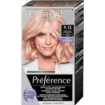 L'Oreal Preference Cool Blondes Barva na vlasy 9.12 Siberia