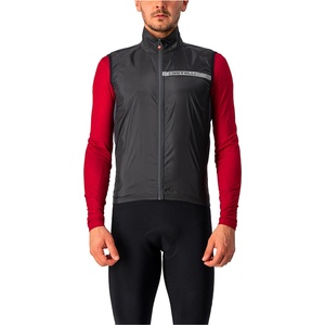 Castelli Мъжки елек за колоездене Castelli Squadra Stretch Vest Cycling vest - Light Black / Dark Grey - размер M (054-0165-0113)