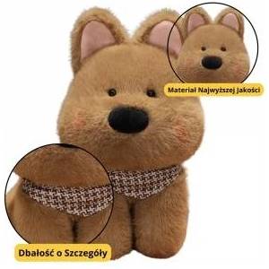 LEAN Toys Plush Toy Cuddly Dog With Scarf Brown 25cm