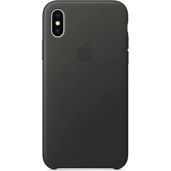 Apple iPhone Leather Case - оригинален кожен кейс (естествена кожа) за iPhone X (сив)