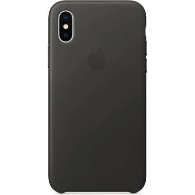 Apple iPhone Leather Case - оригинален кожен кейс (естествена кожа) за iPhone X (сив)