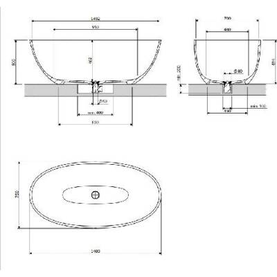 Omnires Shell M+ 148x75 cm SHELL148WWBLV