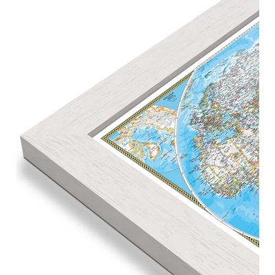 National Geographic Svět - nástěnná mapa Pacific Classic 112 x 76 cm Varianta: mapa v dřevěném rámu, Provedení: Pegi bílý