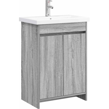 vidaXL Комплект мебели за баня Сив Сонома 61 x 40 x 84, 5 см (3404279)